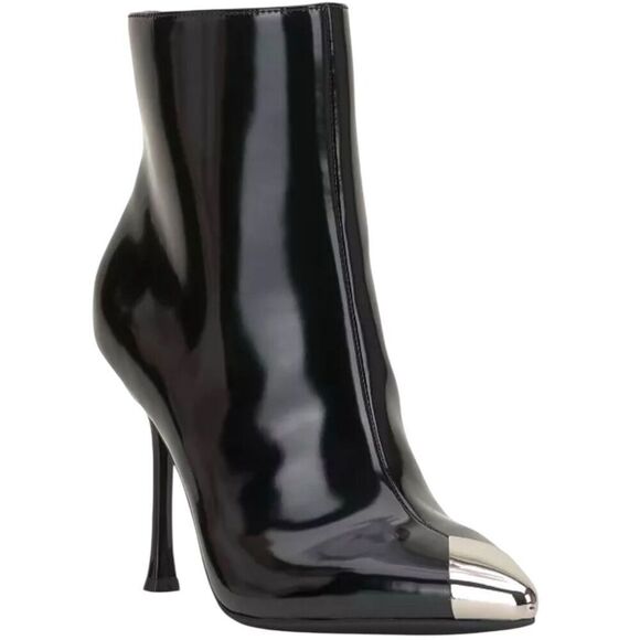 INC International Concepts Boots Size 5 Black Patent Pointed Toe Stiletto Heels - Picture 1 of 10